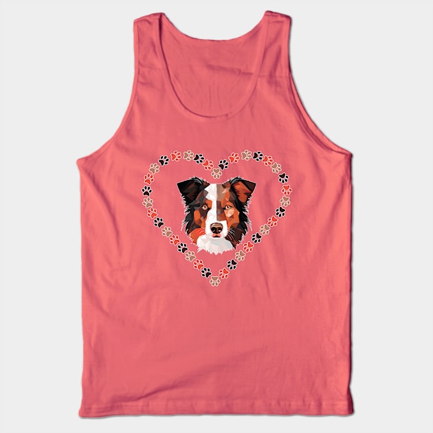 Sable & White Border Collie Love Tank Top by StylishStoreHse